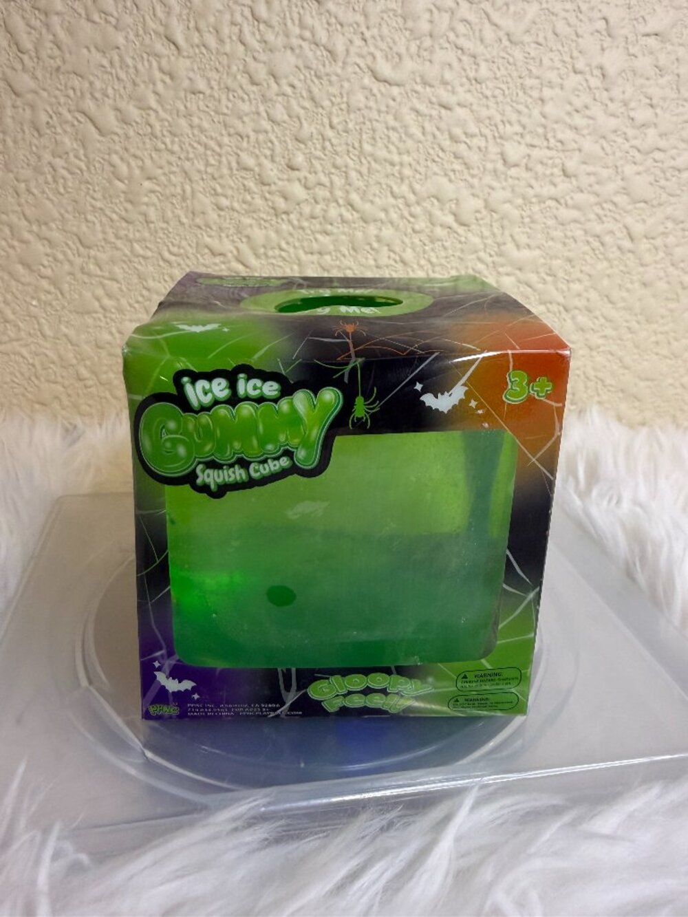 PPNC Ice Ice Gummy Green Bat Squish Cube Halloween Sensory Toy NIB
